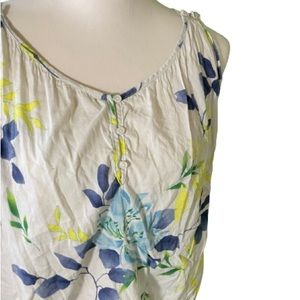 Cotton tie back beige tank top medium